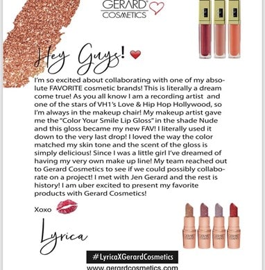 Lyrica Anderson's Cosmetic Business